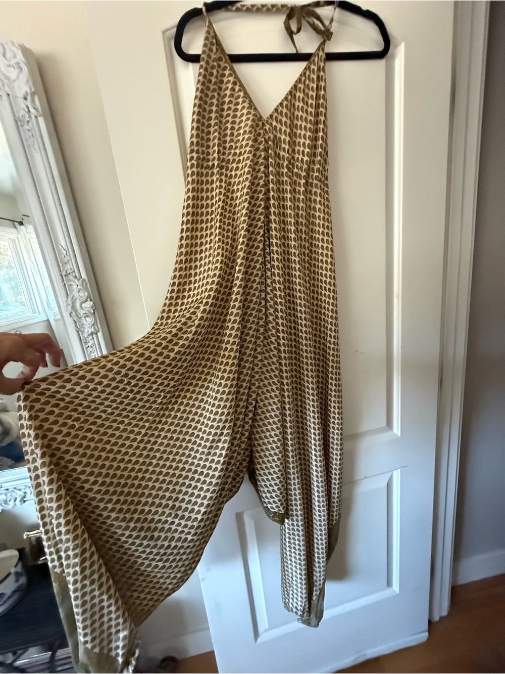Boho Patterned V-Neck Halter Jumpsuit